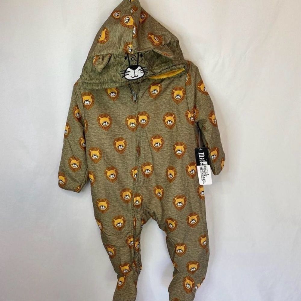 Boys Mick Mack Hooded JumpsuitโSize 3/6M